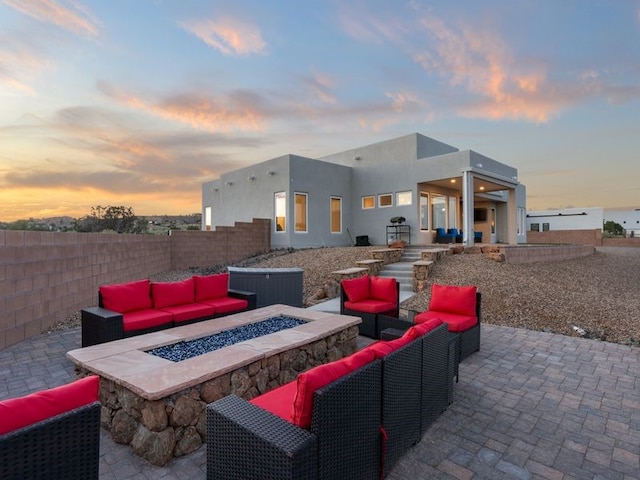 2324 Venada Rd, Rio Rancho, NM 87144 - view of patio / terrace with an outdoor living space with a fire pit