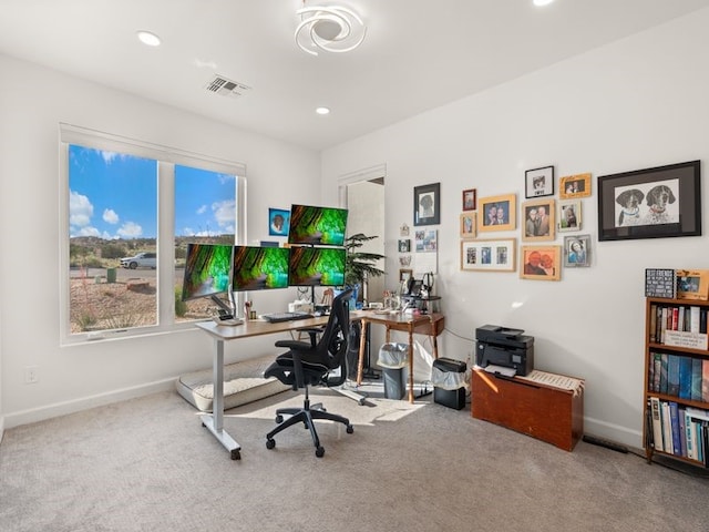 2324 Venada Rd, Rio Rancho, NM 87144 - carpeted home office featuring baseboards and recessed lighting