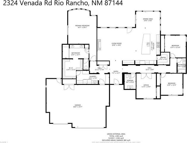 2324 Venada Rd, Rio Rancho, NM 87144 - view of floor plan / room layout