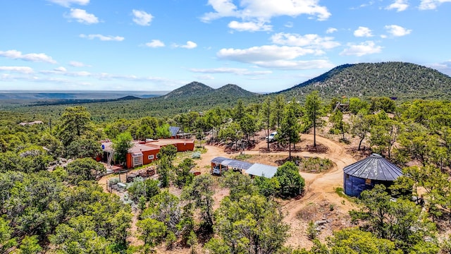 7675 Old Santa Fe Unit C, Santa Fe, NM 87505 - drone / aerial view of a mountainous background and a forest