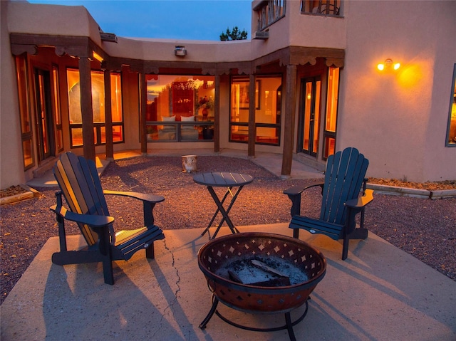 7 Paseo De Rincon, Santa Fe, NM 87508 - view of patio with a fire pit