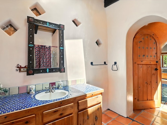 31AB Hondo Trl, Santa Fe, NM 87508 - bathroom featuring vanity and tile patterned floors