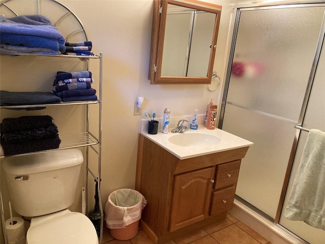 9 Bear Rd, Chama, NM 87520 - full bathroom with vanity, a shower stall, and tile patterned flooring
