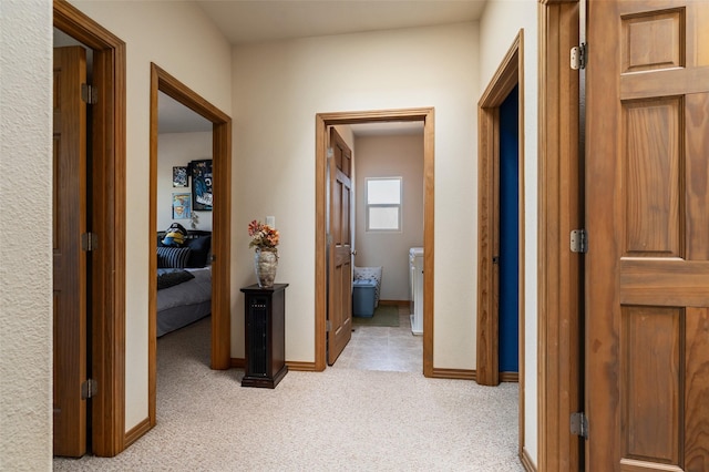 4737 Sundial Way, Santa Fe, NM 87507 - corridor featuring light carpet and baseboards