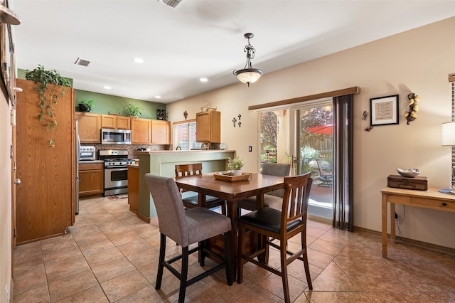 4737 Sundial Way, Santa Fe, NM 87507 - dining room featuring light tile patterned floors and recessed lighting
