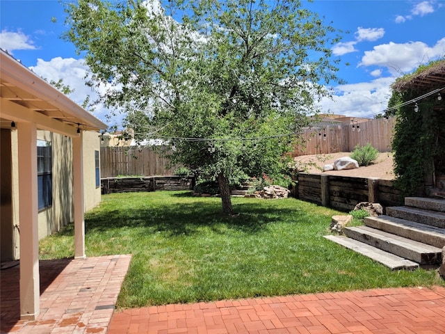2730 La Silla Dorada, Santa Fe, NM 87505 - fenced backyard featuring a patio area