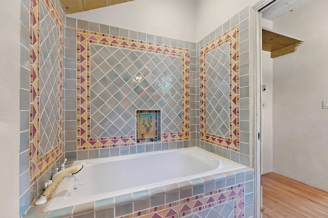 952 Acequia Madre, Santa Fe, NM 87505 - full bath featuring a garden tub and wood finished floors