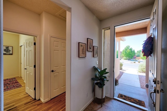 139 Rancho Viejo Blvd, Santa Fe, NM 87508 - entryway featuring plenty of natural light, wood finished floors, and a textured ceiling