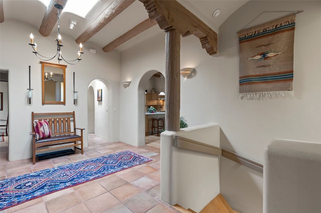 1203 Sierra Del Este, Santa Fe, NM 87501 - hall featuring arched walkways