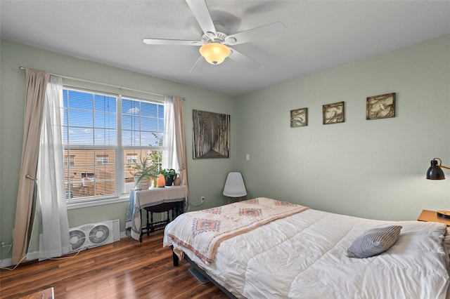 7206 Avenida El Nido, Santa Fe, NM 87507 - bedroom featuring wood finished floors and ceiling fan