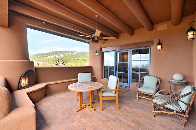 95 Lodge Trl, Santa Fe, NM 87506 - view of patio / terrace with a ceiling fan