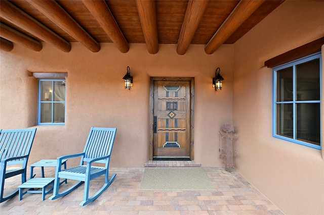 95 Lodge Trl, Santa Fe, NM 87506 - entrance to property featuring stucco siding