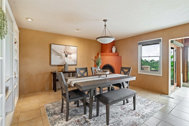 3046 Plaza Blanca, Santa Fe, NM 87507 - dining space featuring light tile patterned floors and recessed lighting