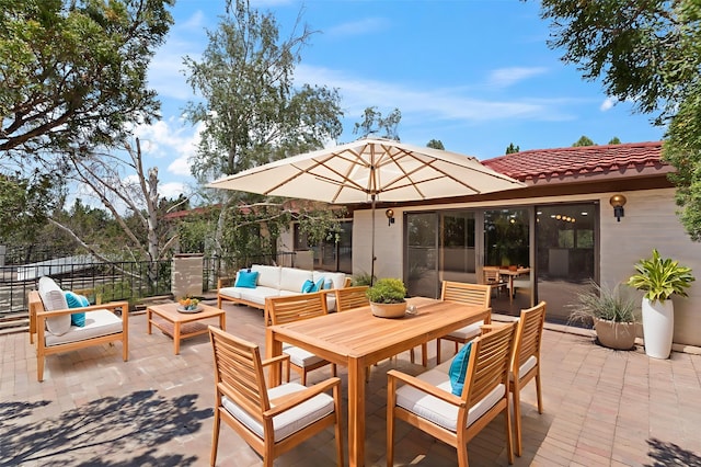 320 Valle Del Sol, White Rock, NM 87547 - view of patio / terrace featuring outdoor dining space and outdoor lounge area