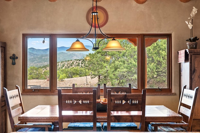 19 Camino Don Carlos, Santa Fe, NM 87506 - dining space featuring a mountain view