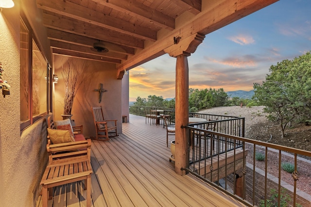 19 Camino Don Carlos, Santa Fe, NM 87506 - view of deck at dusk