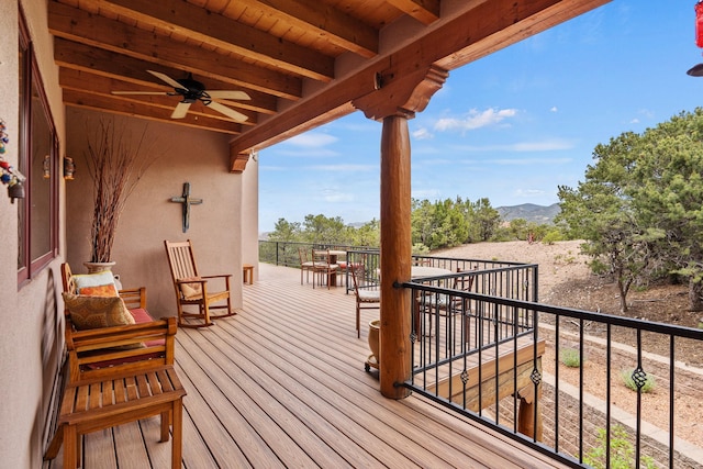 19 Camino Don Carlos, Santa Fe, NM 87506 - wooden deck with a mountain view