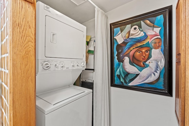 234 Ambrosio Unit A, Santa Fe, NM 87501 - washroom with stacked washer / dryer