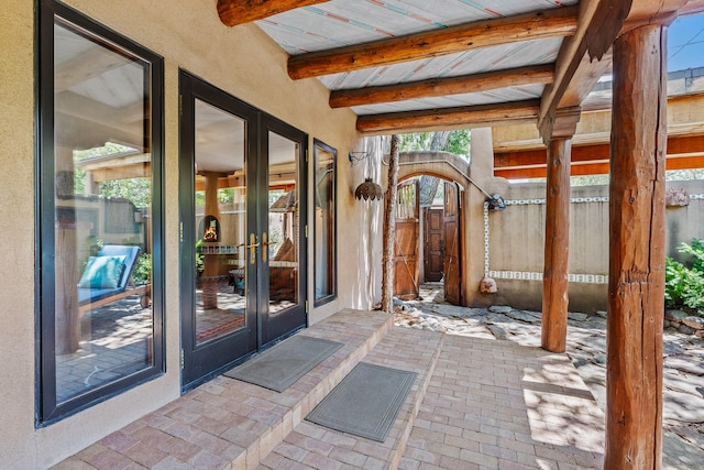 234 Ambrosio Unit A, Santa Fe, NM 87501 - property entrance with french doors