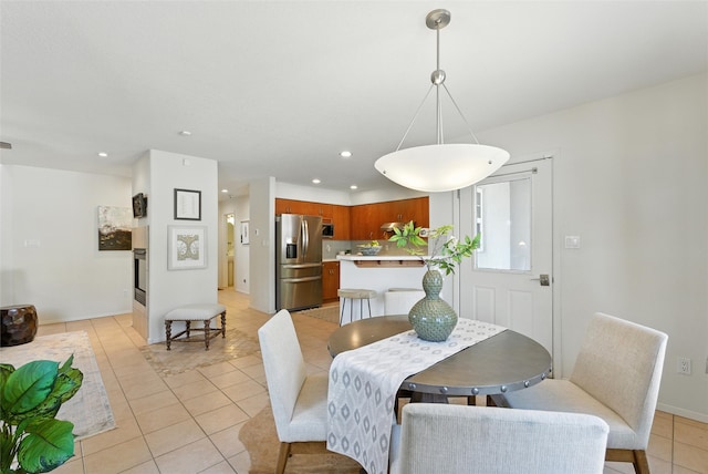 4857 Yucca St, Los Alamos, NM 87544 - dining area with light tile patterned floors and recessed lighting