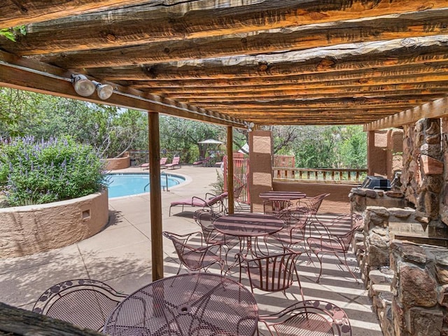 2600 Zia Unit C6, Santa Fe, NM 87505 - view of patio featuring an outdoor pool