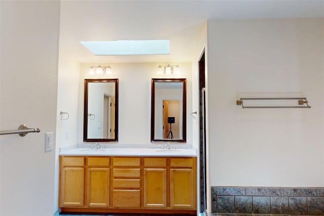 5045 Carriage House Dr, Los Alamos, NM 87544 - full bath with a skylight and double vanity