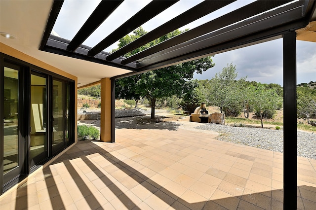 117 La Ventana, Santa Fe, NM 87508 - view of patio / terrace with a pergola
