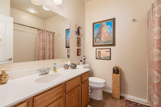 4351 San Benito Unit A, Santa Fe, NM 87507 - full bathroom featuring vanity, tile patterned floors, and a shower with curtain