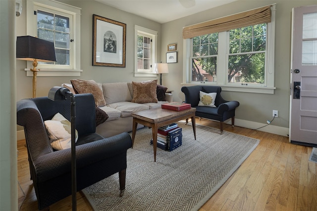 111 E Santa Fe Unit 5, Santa Fe, NM 87505 - living room with light wood finished floors and baseboards