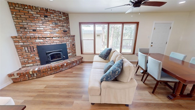 2374 36th Unit B, Los Alamos, NM 87544 - living room with a ceiling fan, wood finished floors, and recessed lighting