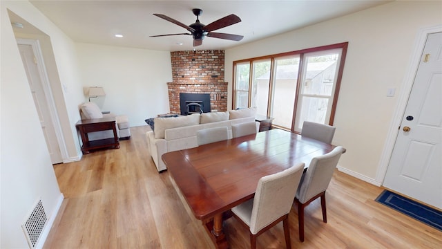 2374 36th Unit B, Los Alamos, NM 87544 - dining area with light wood finished floors, ceiling fan, and recessed lighting
