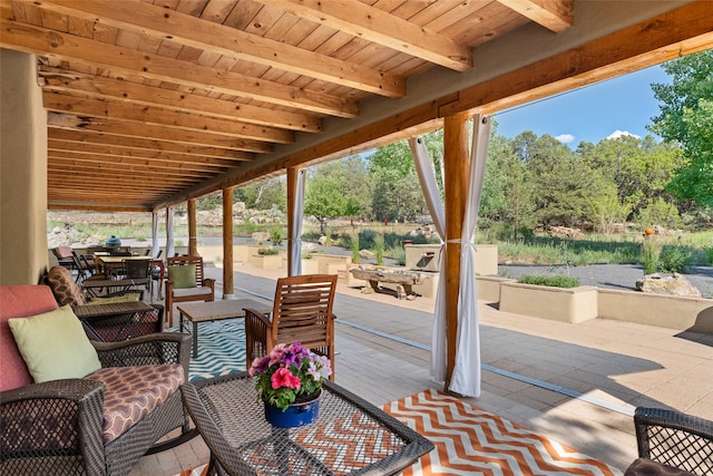 10 Sabina Ln, Santa Fe, NM 87508 - view of patio featuring outdoor dining area