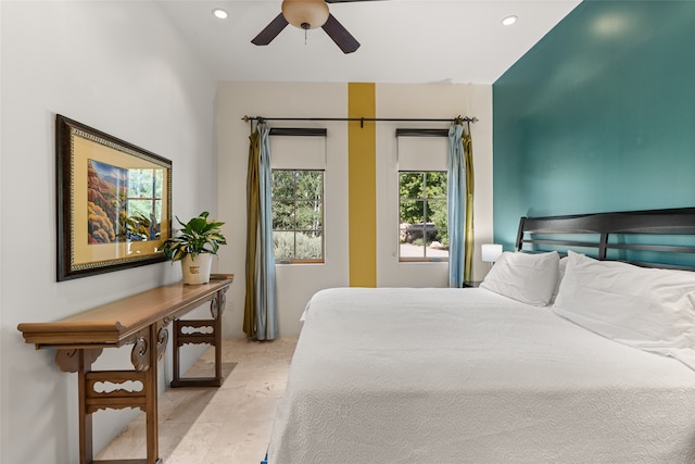 10 Sabina Ln, Santa Fe, NM 87508 - bedroom with recessed lighting and ceiling fan