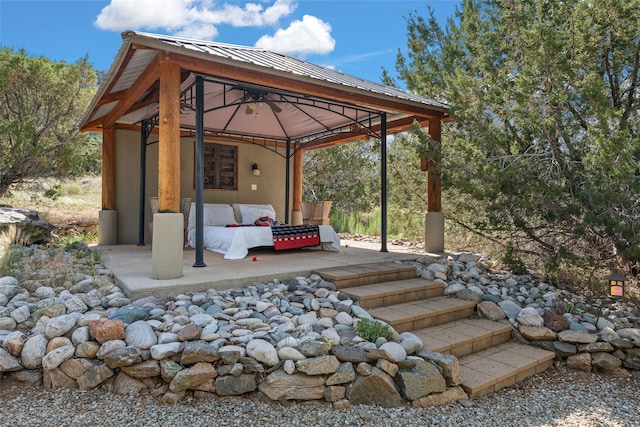 10 Sabina Ln, Santa Fe, NM 87508 - view of patio / terrace featuring a gazebo