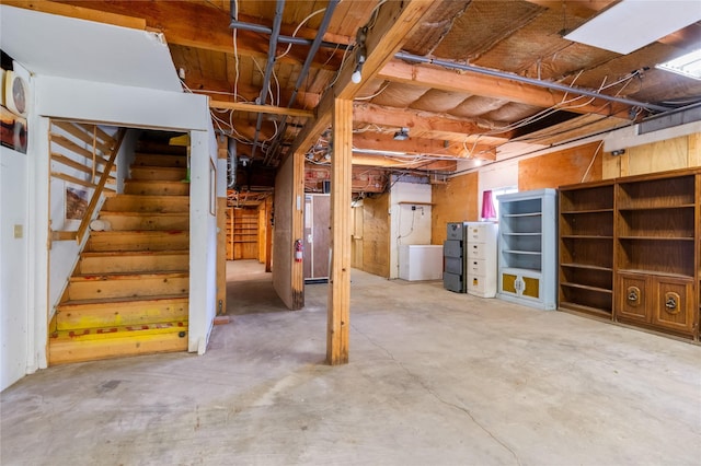 19 Canoe Ct, Jemez Springs, NM 87025 - unfinished basement featuring stairway