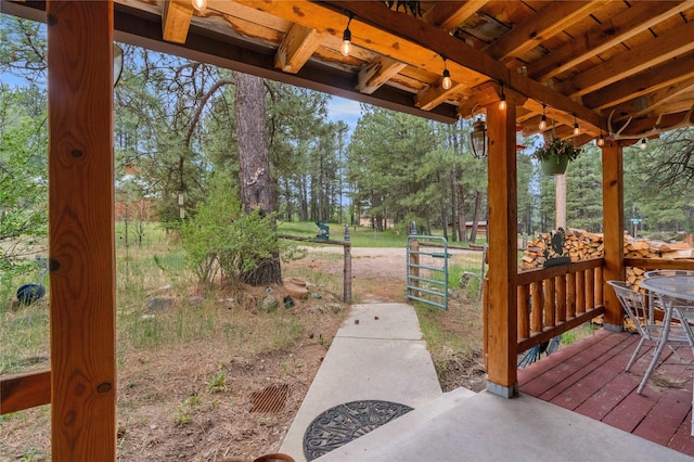 19 Canoe Ct, Jemez Springs, NM 87025 - deck featuring view of scattered trees