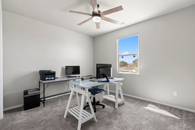5611 Desert Sky, Rio Rancho, NM 87144 - carpeted office space with ceiling fan and baseboards