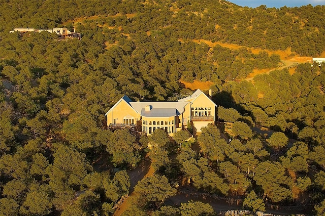 51 Coyote Mountain Rd, Santa Fe, NM 87505 - aerial view of property and surrounding area with a forest
