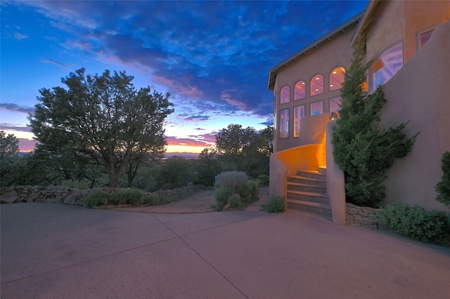 51 Coyote Mountain Rd, Santa Fe, NM 87505 - view of patio featuring stairway