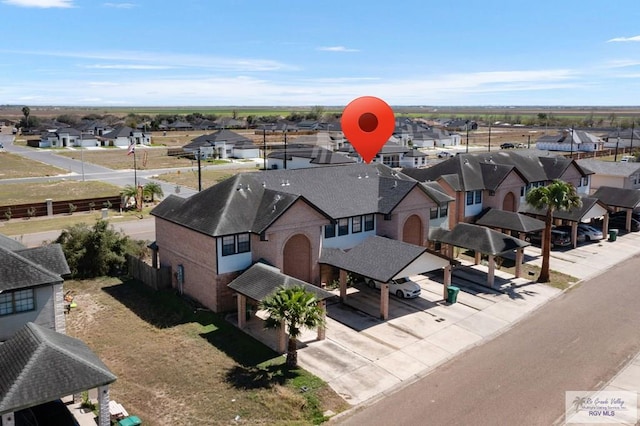 birds eye view of property featuring a residential view