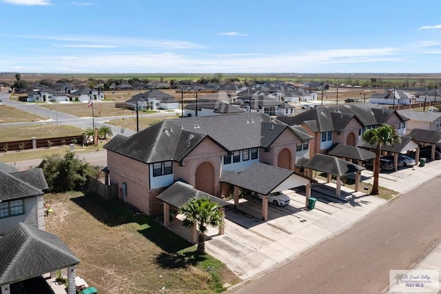 aerial view with a residential view