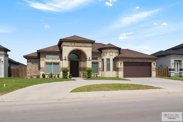 view of front of house with a garage