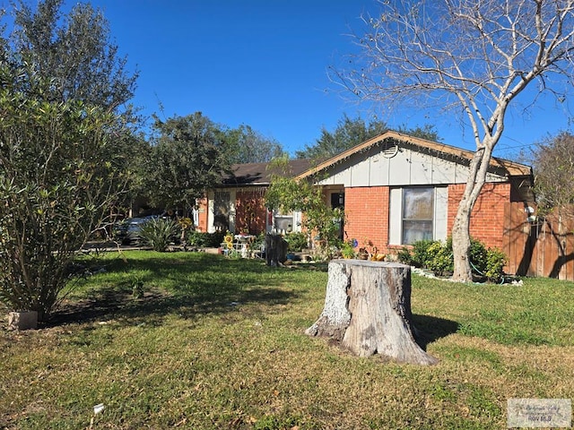 exterior space with a front yard