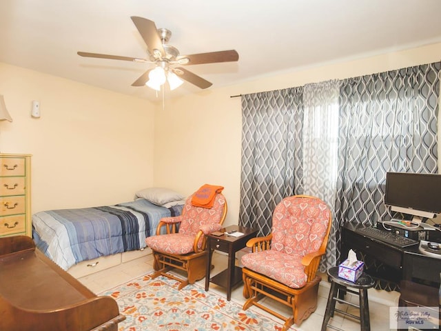 3104 Buckingham Ct, Brownsville, TX 78526 - bedroom with tile patterned flooring and ceiling fan