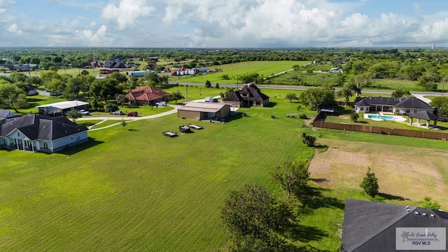 bird's eye view with a rural view