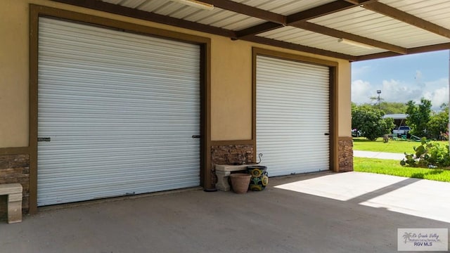 view of garage