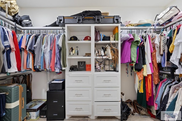 view of walk in closet