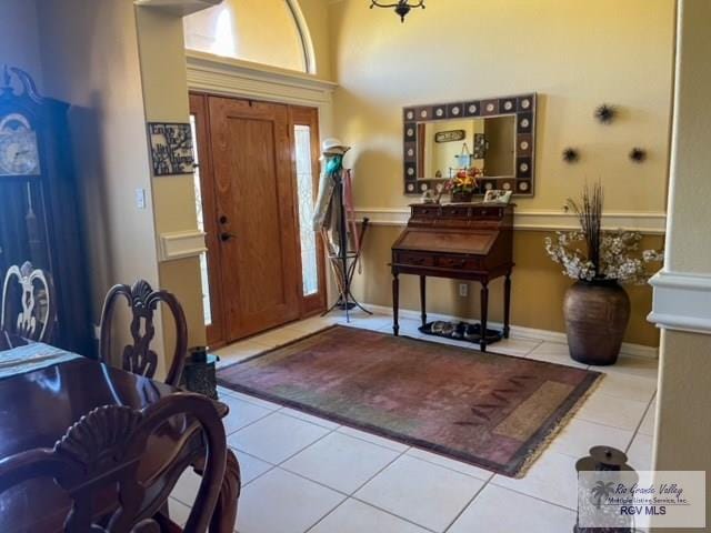 view of tiled foyer