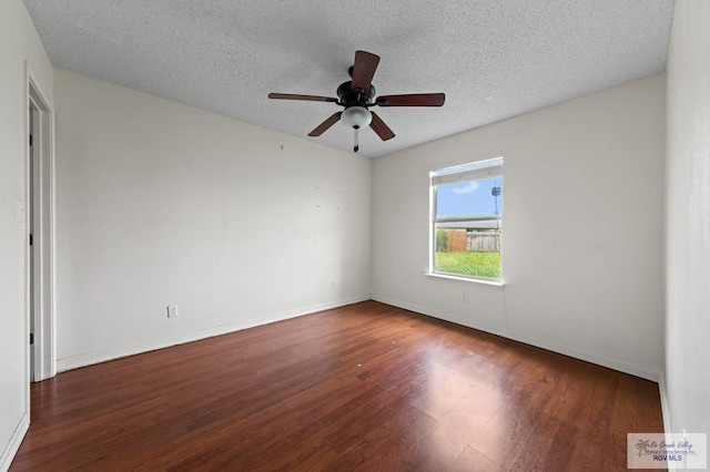 1013 Champlain Dr, Brownsville, TX 78526 - empty room with wood finished floors, ceiling fan, and a textured ceiling