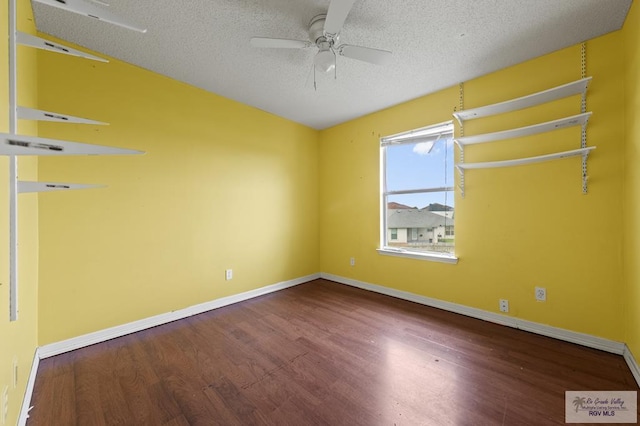 1013 Champlain Dr, Brownsville, TX 78526 - empty room featuring wood finished floors, a textured ceiling, and ceiling fan
